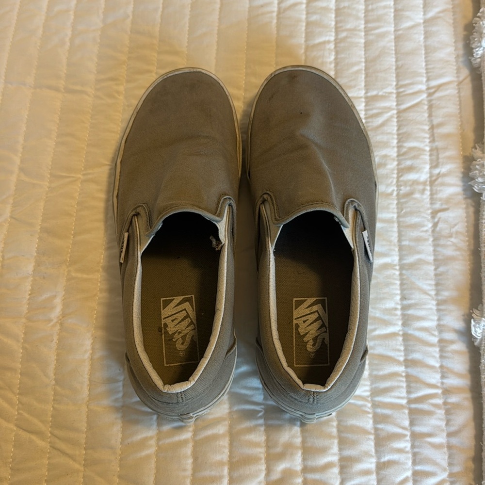 Vans Gray Slip On Sneakers size men 7/ women 8.5